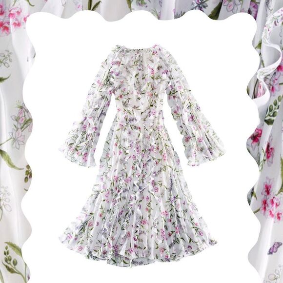 NWT Gianbattista Valli x H&M patterned dress size 8 - Picture 5 of 12